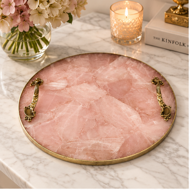 Rose Quartz Round Tray
