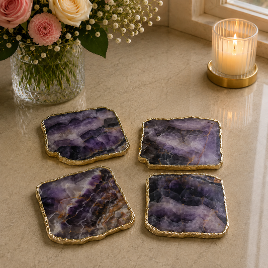 Amethyst Coasters – Set of 4