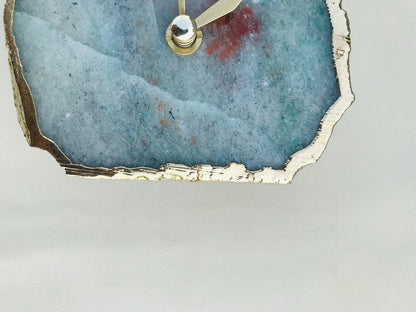 Grey Green Aventurine Agate Desk/Wall Clock/Personalised Momento