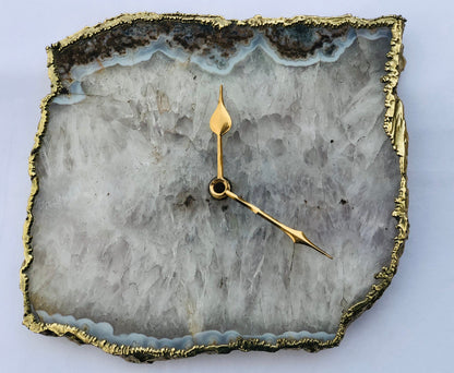 Grey Agate Large Wall/Desk Clock/Personalised Momento