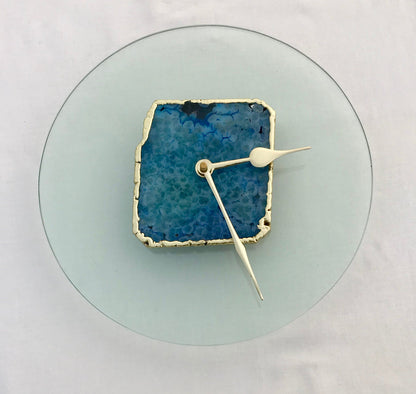 10" Glass Agate Wall Clock/Personalised Momento