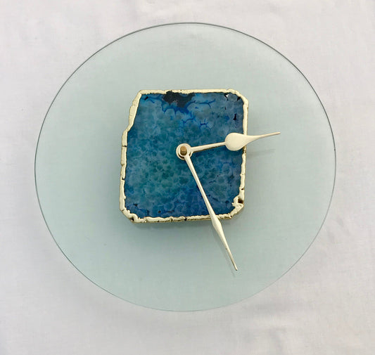 10" Glass Agate Wall Clock/Personalised Momento