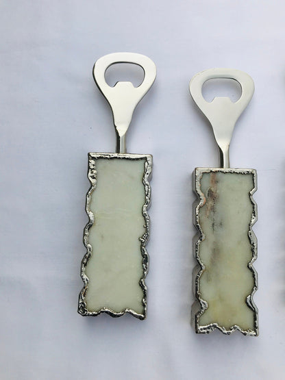 Set of 3 White Marble Bottle Openers