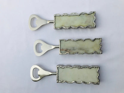 Set of 3 White Marble Bottle Openers