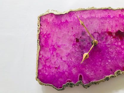Pink Agate Large Wall/Table Clock/Personalised Momento