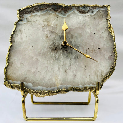 Grey Agate Large Wall/Desk Clock/Personalised Momento