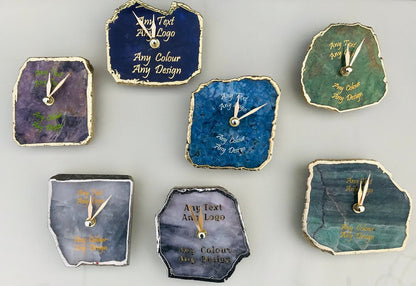 Conglomerate Quartz Large Wall/Desk Clock/Personalised Momento