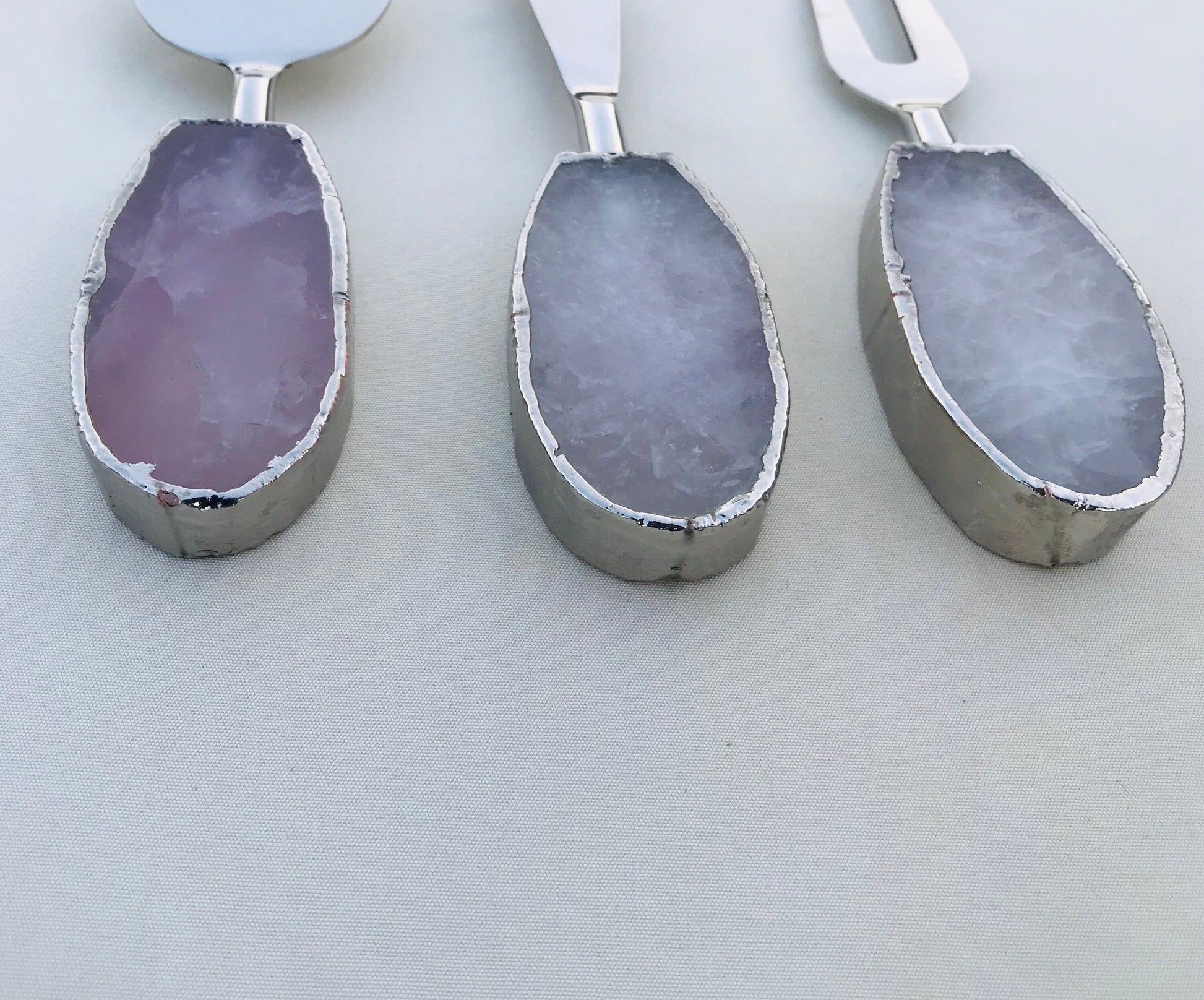 Rose Quartz Oval Cheese Serving Set