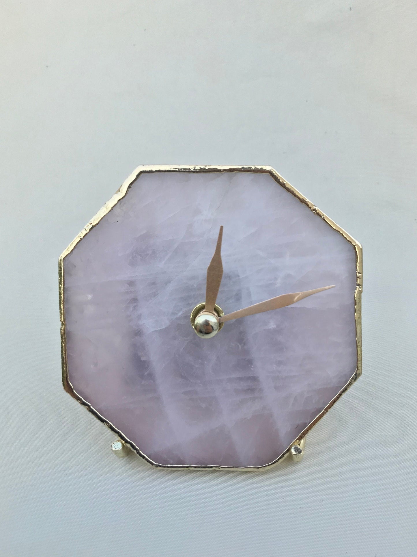 Rose Quartz Octagon Wall/Desk Clock/Personalised Momento
