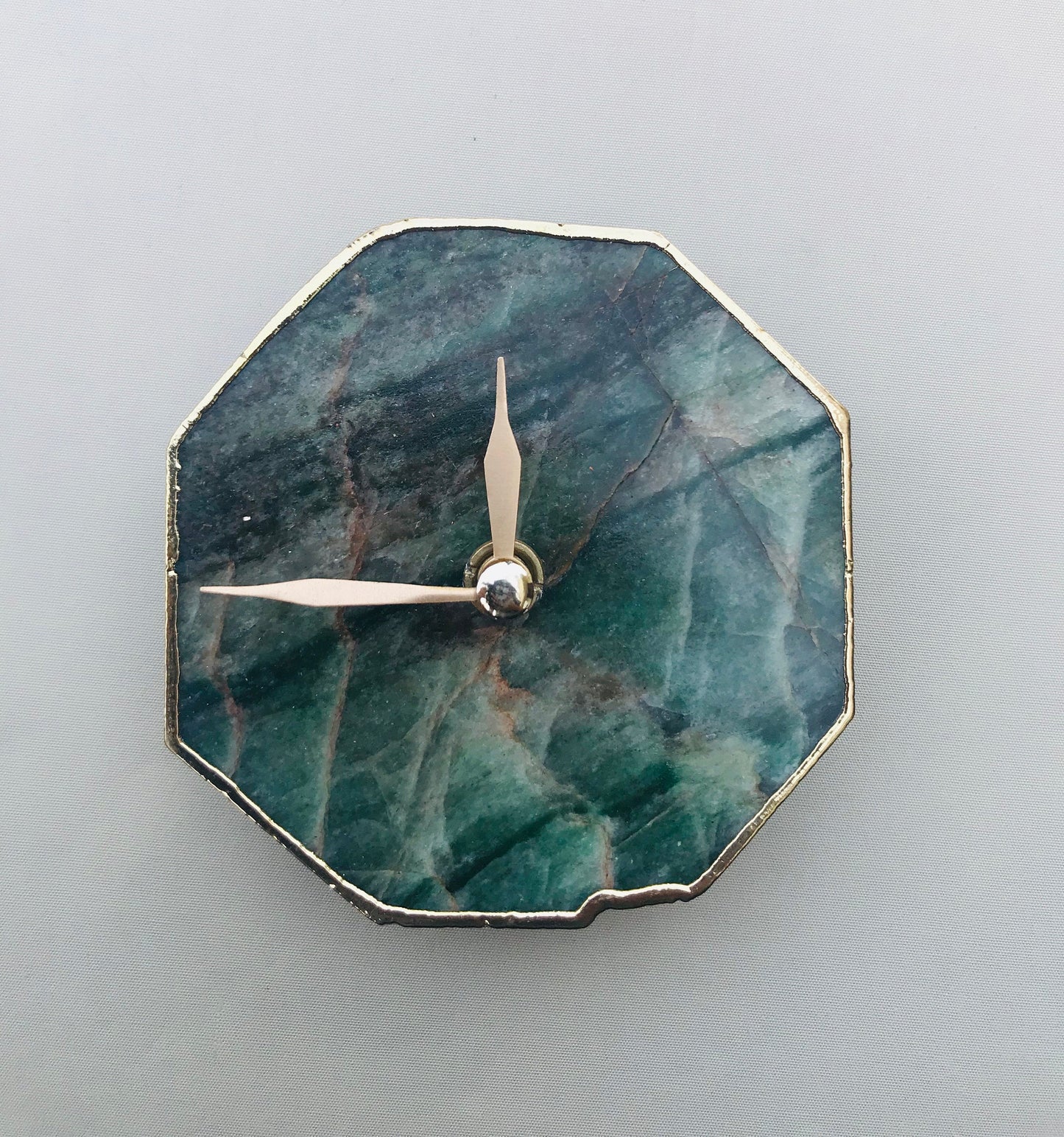 Sage Green Octagon Wall/Desk Clock/Personalised Momento