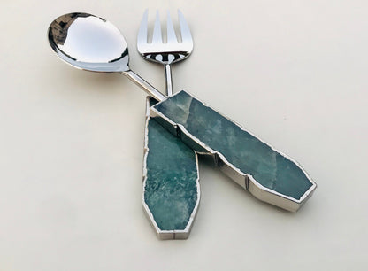Green Agate Salad Server - Set of 2