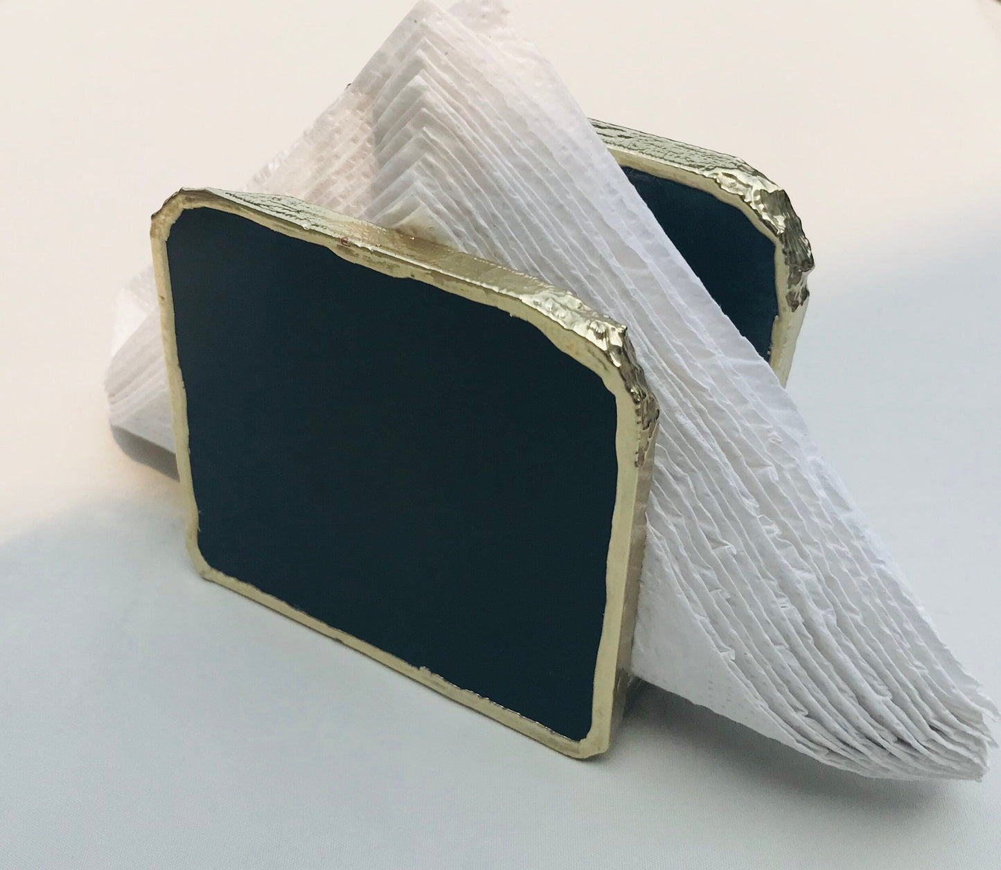 Black Agate Napkin Holder/Natural Stone Napkin Holder/Paper Napkin Holder/Desk Napkin Holder/Picnic Holder