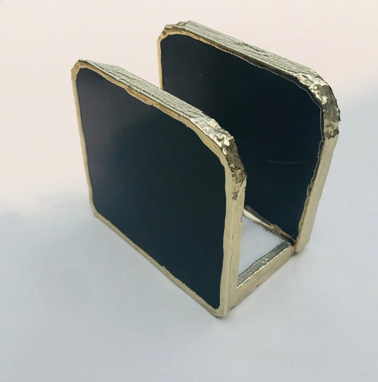 Black Agate Napkin Holder/Natural Stone Napkin Holder/Paper Napkin Holder/Desk Napkin Holder/Picnic Holder
