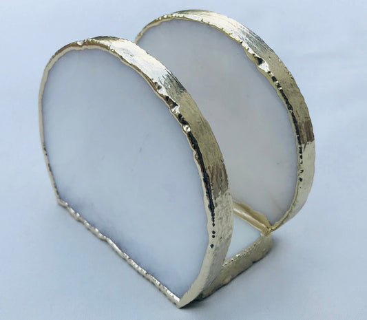 Hand Rounded White Agate Napkin Holder/Natural Stone Napkin Holder/Paper Napkin Holder/Desk Napkin Holder/Picnic Holder