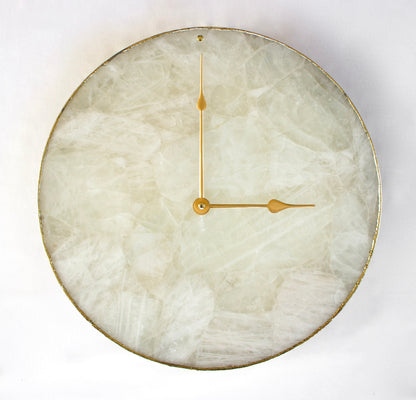 White Agate Wall Clock | Circular