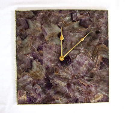 Amethyst Agate Wall Clock | Square