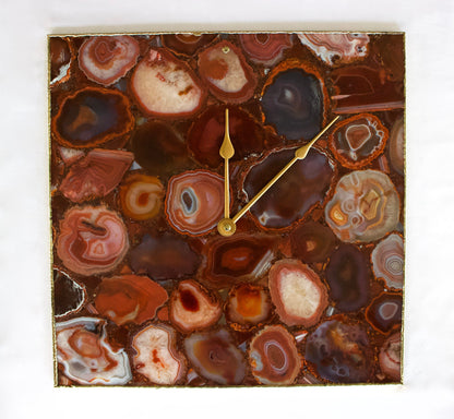 Red Agate Wall Clock | Square