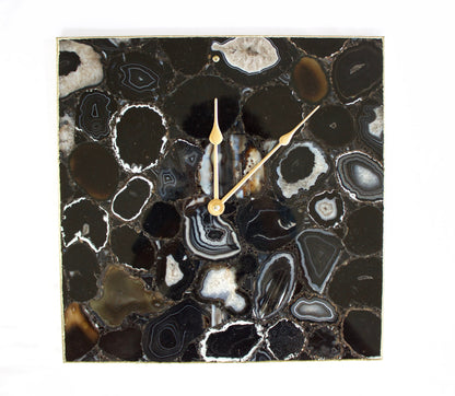 Black Agate Wall Clock | Square