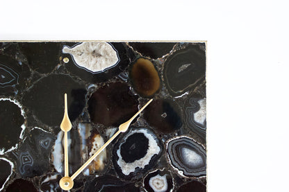 Black Agate Wall Clock | Square