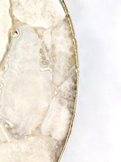 White Agate Wall Clock | Circular