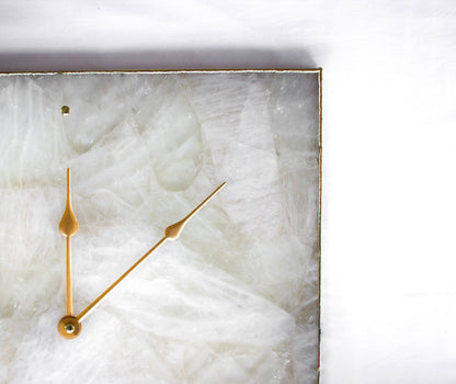 White Agate Wall Clock | Square