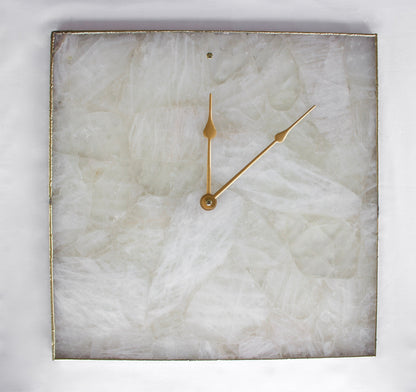 White Agate Wall Clock | Square