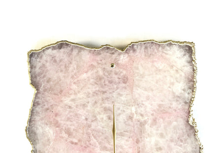Large Rose Quartz Agate Wall Clock/Personalised Momento/10"x15"