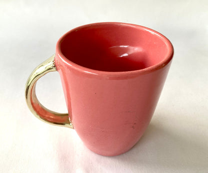 Set of 2 |Personalised Pink and Gold Ceramic Coffee/Tea Mug with Light Green Semi-precious Agate Crystal Gemstones| 8 Oz