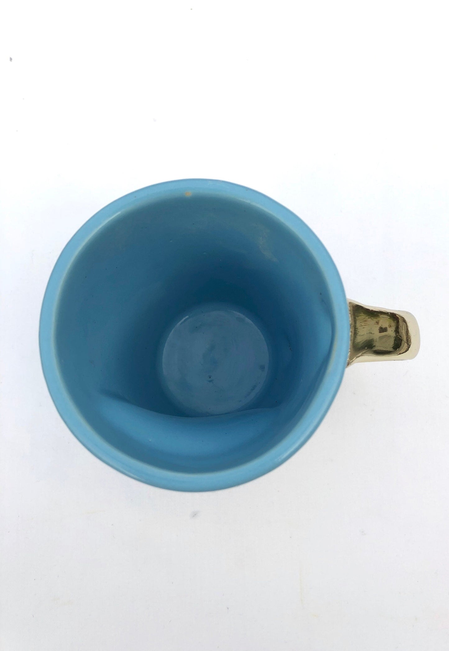 Set of 2 |Personalised Blue and Gold Ceramic Coffee/Tea Mug with Purple Semi-precious Agate Crystal Gemstones| 8 Oz