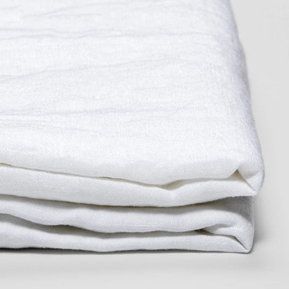 White - 100% Pure Linen | Linen Cotton Mix | 3 Piece Duvet Cover Set | 4 Piece Sheet Set | Handmade | Pre-washed | Soft