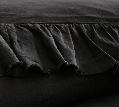 Black - 100% Pure Linen | Linen Cotton Mix | Handmade | Pre-washed | Soft