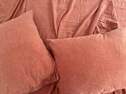 Brick Red - Stone Washed | Antiqued | Ultra Soft | 100% Pure Linen | Linen Cotton Mix | 3 Piece Duvet Set | 4 Piece Sheet Set | Handmade