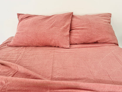 Brick Red - Stone Washed | Antiqued | Ultra Soft | 100% Pure Linen | Linen Cotton Mix | 3 Piece Duvet Set | 4 Piece Sheet Set | Handmade