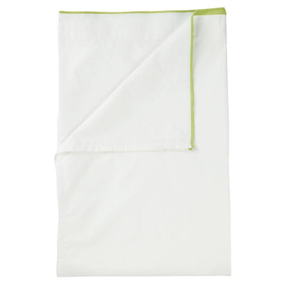 White with Lime Green Piping  - Pure Cotton, Pure Linen or Linen Cotton Mix | 3 Piece Piped Duvet Cover Set | Handmade | Pre-washed