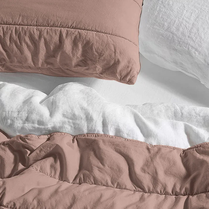Broad Channel Stitch - Pure Linen Quilt Sets