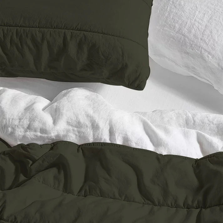 Broad Channel Stitch - Pure Linen Quilt Sets
