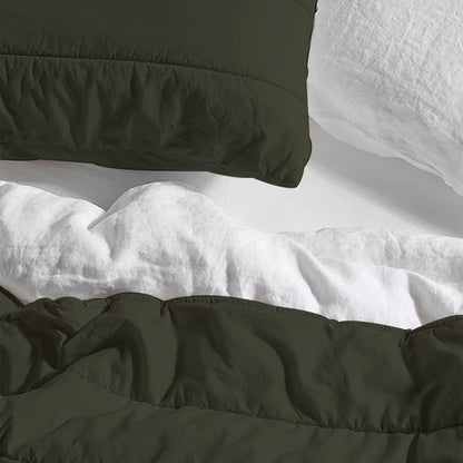 Broad Channel Stitch - Pure Linen Quilt Sets