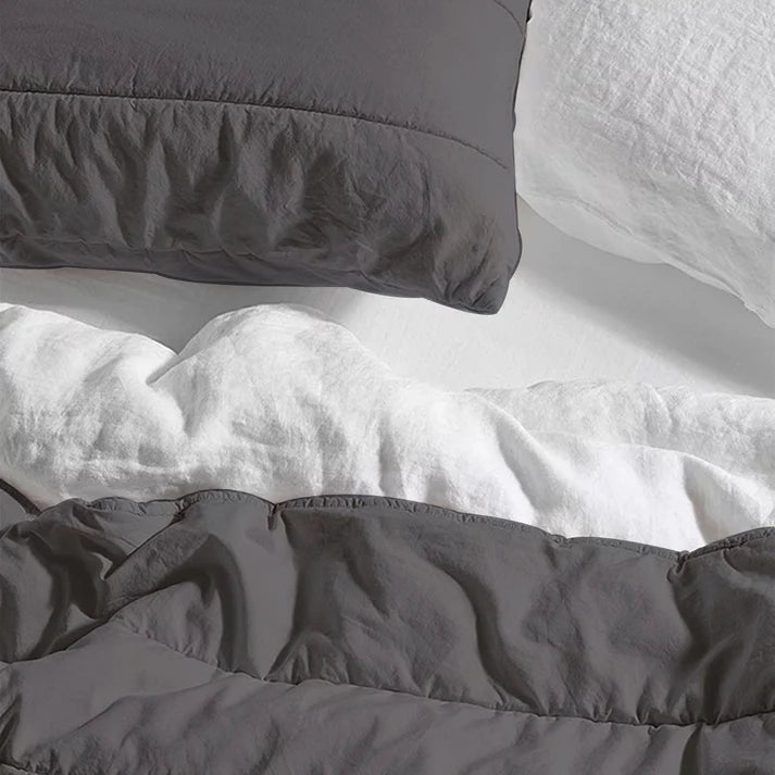 Broad Channel Stitch - Pure Linen Quilt Sets