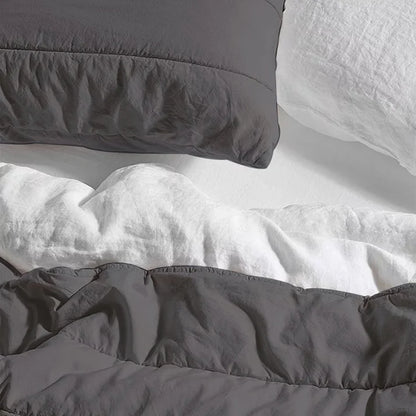 Broad Channel Stitch - Pure Linen Quilt Sets