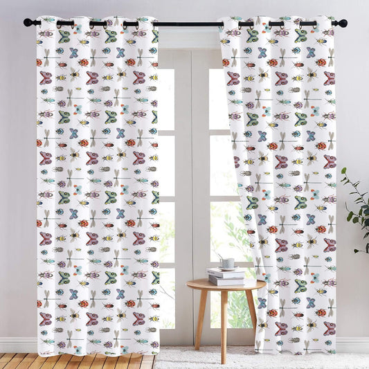 Ksenia  - Set of 2 Panels Crewel Embroidered Curtains | Linen Cotton Mix | Fully Embroidered | Lined