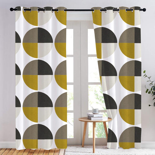 Melina - Set of 2 Panels Crewel Embroidered Curtains | Linen Cotton Mix | Fully Embroidered | Lined