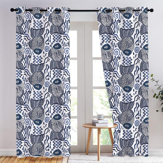 Tatiana  - Set of 2 Panels Crewel Embroidered Curtains | Linen Cotton Mix | Fully Embroidered | Lined