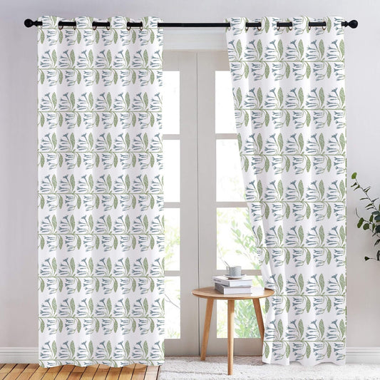 Iliana - Set of 2 Panels Crewel Embroidered Curtains | Linen Cotton Mix | Fully Embroidered | Lined