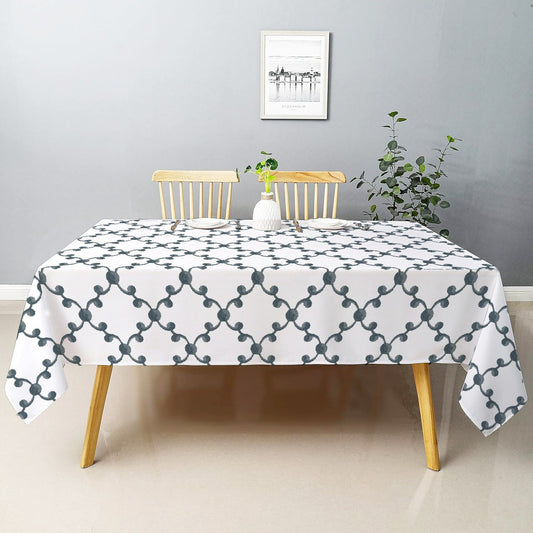 Alethea - Crewel Embroidered Tablecloth | Linen Cotton Mix | Soft | Handmade | Cotton Linen Backing | Customisable Sizes