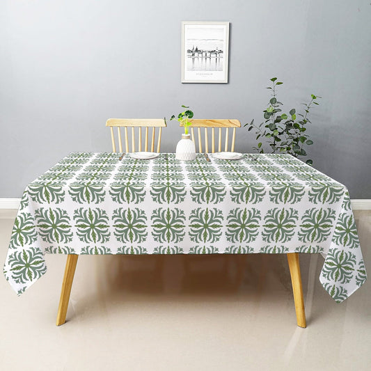Anastasia- Crewel Embroidered Tablecloth | Linen Cotton Mix | Soft | Handmade | Cotton Linen Backing | Customisable Sizes