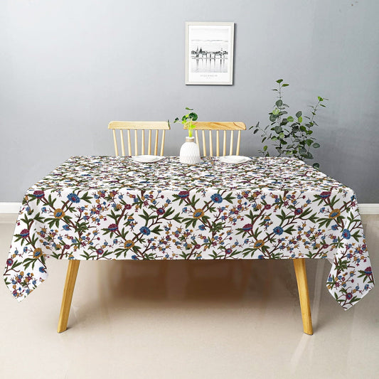 Sienna  - Crewel Embroidered Tablecloth | Linen Cotton Mix | Soft | Handmade | Cotton Linen Backing | Customisable Sizes
