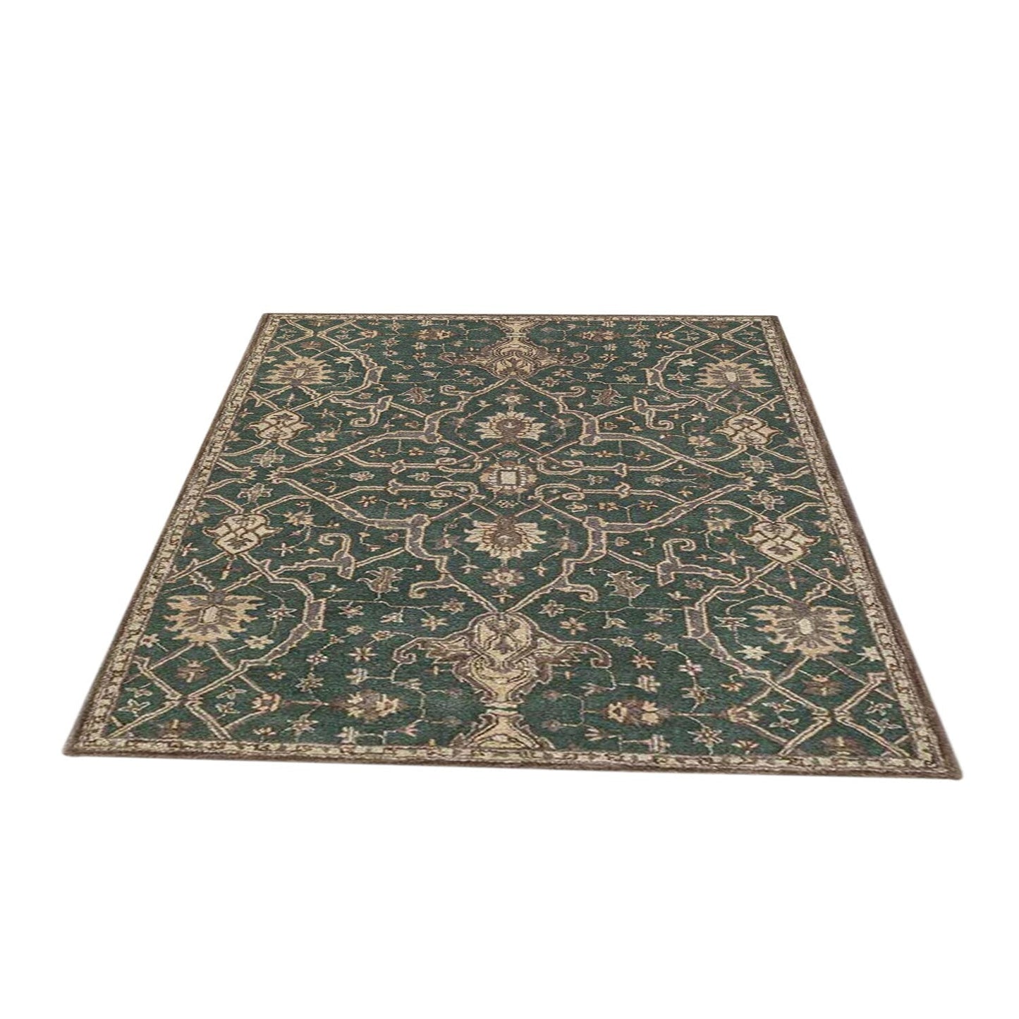 Radin Hand-Tufted Wool Rug - Green, Brown & Beige