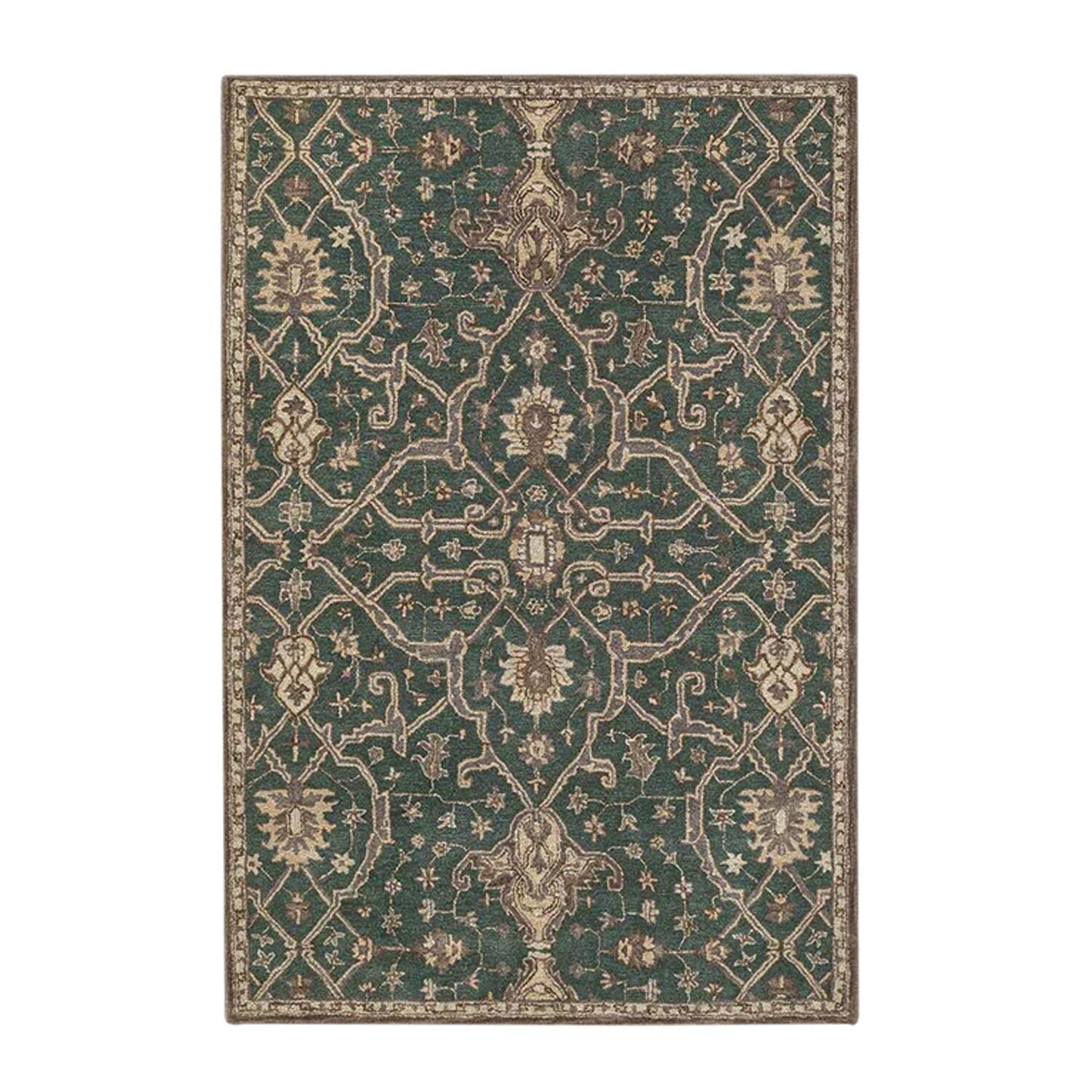 Radin Hand-Tufted Wool Rug - Green, Brown & Beige