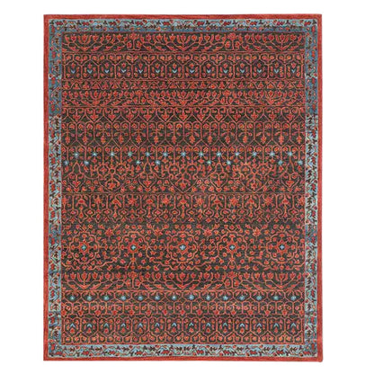 Razdan - Handcrafted Rug/Carpet | Pure Wool | Hand Tufted | High Pile | High Density | Yarn Dyed | Red, Black, Blue