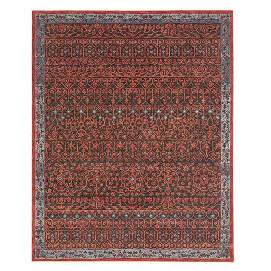 Razdan - Handcrafted Rug/Carpet | Pure Wool | Hand Tufted | High Pile | High Density | Yarn Dyed | Red, Black, Blue